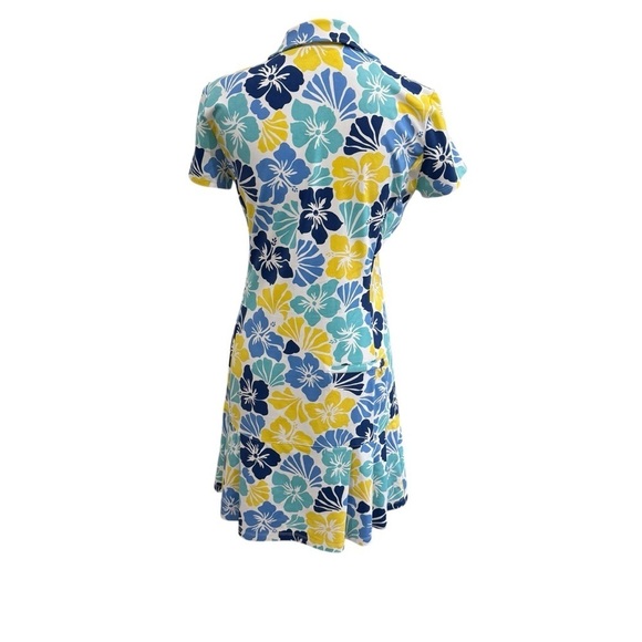 J. McLaughlin Dorte Short Sleeve Pleated Tennis Dress Blue Floral Print NWT - Picture 10 of 14